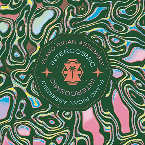CD cover for "Slavo Rican Assembly - Intercosmic" with swirling, colorful design.