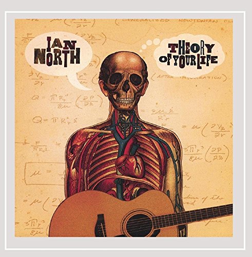 Album cover with skeleton holding guitar, surrounded by equations and text bubbles.