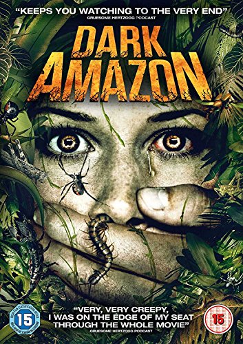 "Dark Amazon" DVD cover featuring a woman's face surrounded by insects and foliage.
