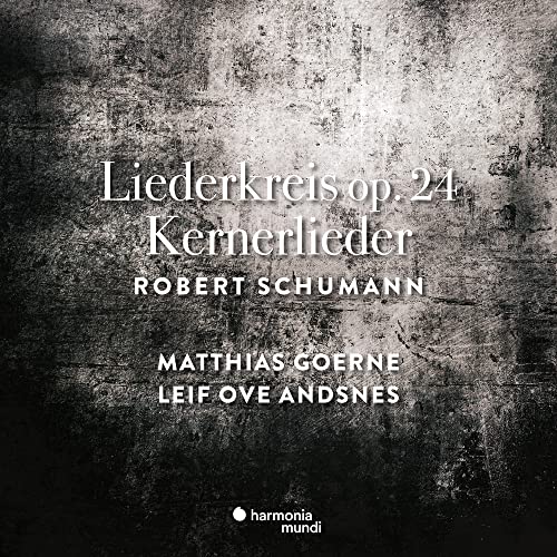 CD cover with textured gray background and white text: Schumann, Goerne, Andsnes.