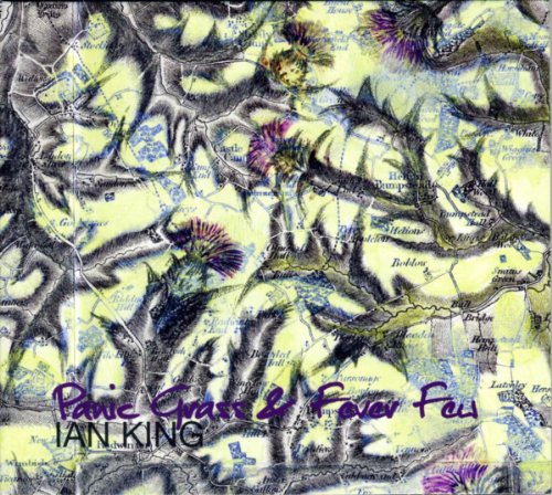 Vinyl record cover with illustrated map and purple flower details.