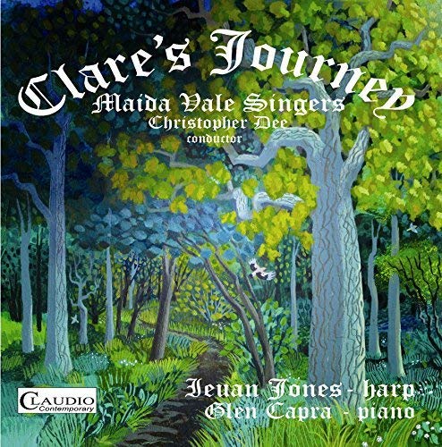 DVD cover: painted forest path with text "Clare's Journey" and musicians' names.