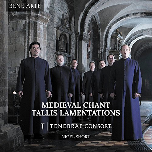 CD cover featuring a choir in dark robes within a stone archway.