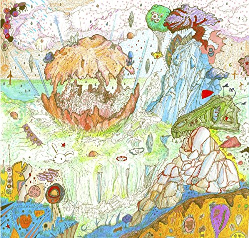 Album cover for "Grapefruit" by Kiran Leonard, featuring a vibrant, abstract, fantastical illustration.
