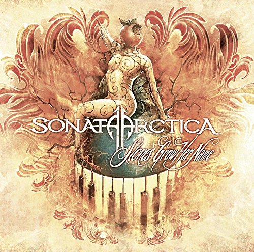 "Album cover art featuring a woman sitting on a cracked globe with ornate designs."