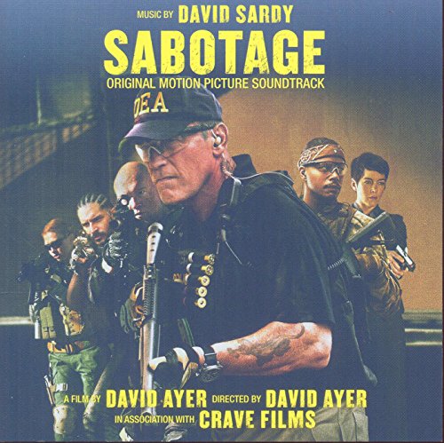 "Sardydavid Sabotage soundtrack cover featuring men with guns in tactical gear."