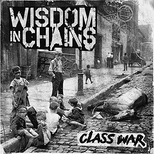 Black and white album cover depicting children in a historical street scene.