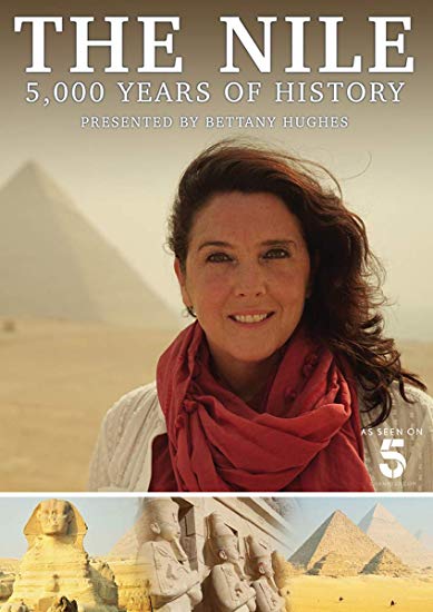 DVD cover for "The Nile: 5,000 Years of History" featuring a woman and Egyptian monuments.