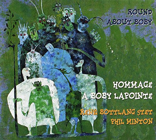 CD cover with abstract, colorful figures and text "Round About Boby.