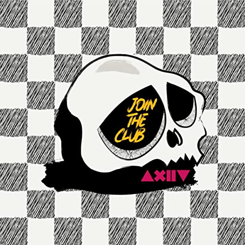 Skull with “Join The Club” text over a checkered background.