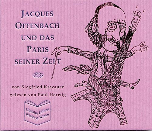 Pink CD cover with black caricature of a man and Eiffel Tower.