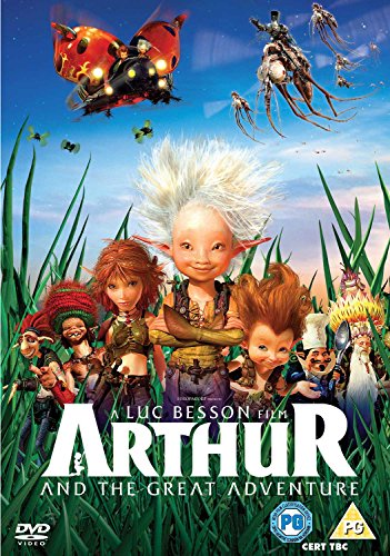 Arthur and the Great Adventure" DVD cover featuring small, fantastical characters.