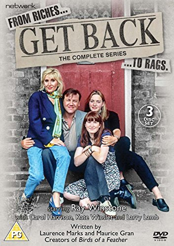 DVD cover for Get Back: The Complete Series featuring four cast members sitting together.