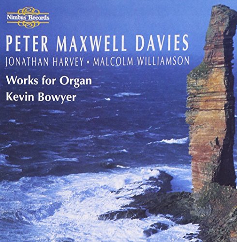 "CD cover featuring a rocky sea cliff with white text listing artist and composer names."