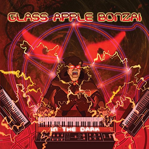 Album cover with a man surrounded by keyboards and lightning, titled "In The Dark".