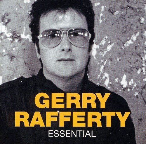 Gerry Rafferty album cover featuring a black and white portrait of the artist.