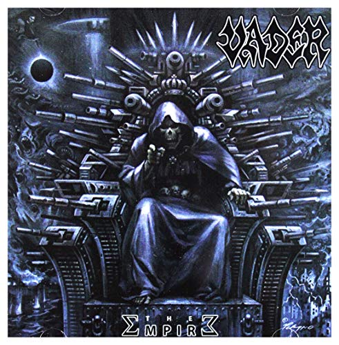 CD cover for Vader’s “The Empire” featuring a skeletal figure on a throne.
