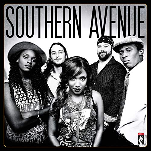 Southern Avenue band portrait on a black and yellow CD cover.