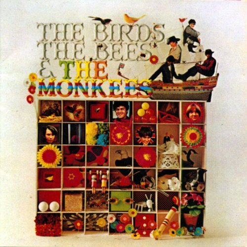 "Album cover with grid of images and 'The Birds, The Bees & The Monkees' text."