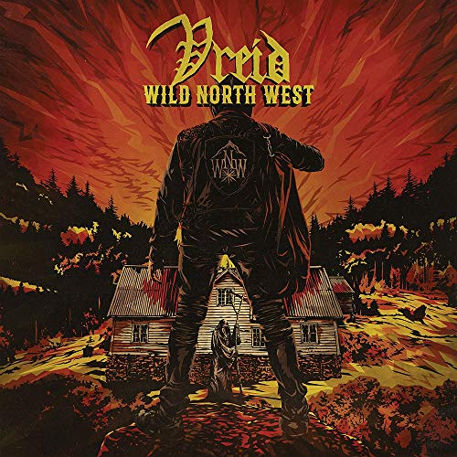 Album cover for Vreid’s “Wild North West” featuring a figure and landscape.