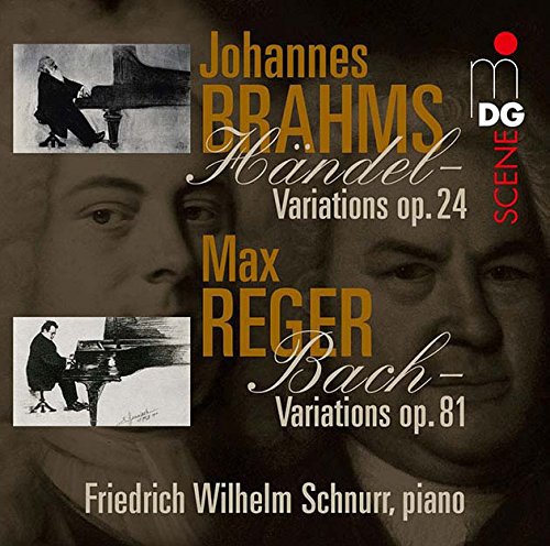 CD cover featuring composers Brahms and Reger with pianist Friedrich Wilhelm Schnurr.