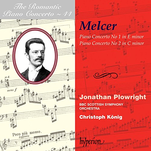 "CD cover with red and beige background, featuring musical notes and a man's portrait."