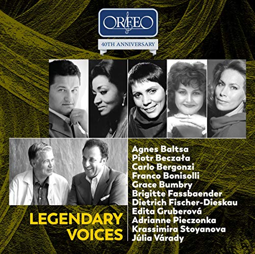 CD cover featuring portraits of six opera singers and text "Legendary Voices".