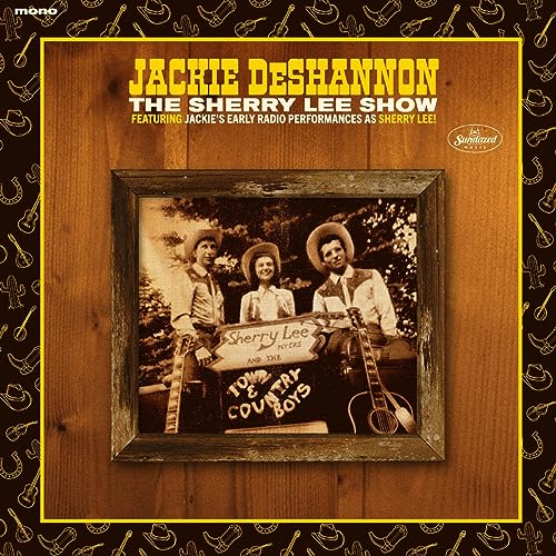 Jackie Deshannon album cover: black and white photo of musicians with guitars.