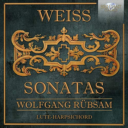 CD cover for Weiss Sonatas performed by Wolfgang Rübsam on harpsichord.