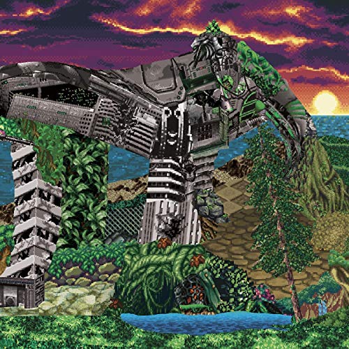 A CD case cover featuring a futuristic, ruined robot in a jungle landscape.