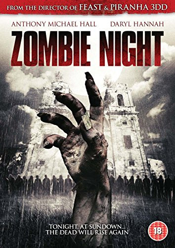 Zombie Night" DVD cover: a zombie hand reaches toward a crowd and castle.