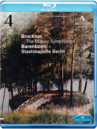 Blue-ray disc case with forest landscape and white text "Bruckner The Mature Symphonies Barenboim".