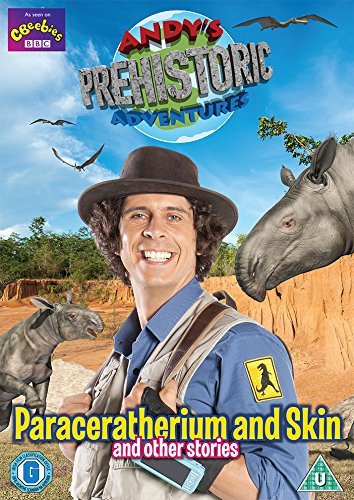 DVD cover featuring a man surrounded by prehistoric animals, including a large horse.