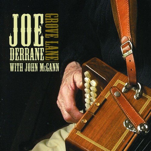 Album cover featuring a man holding a melodeon, with yellow text on a black background.