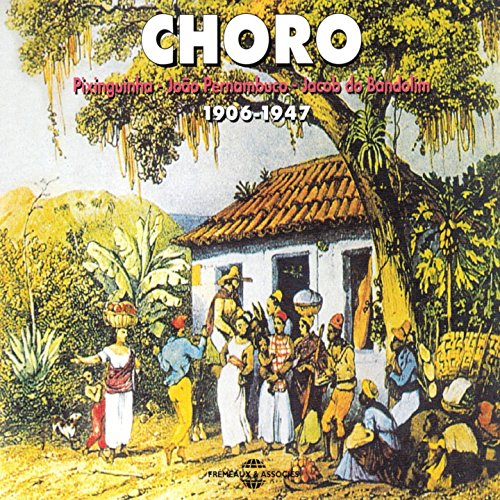 "CD cover art: group of people outside a house, surrounded by trees."