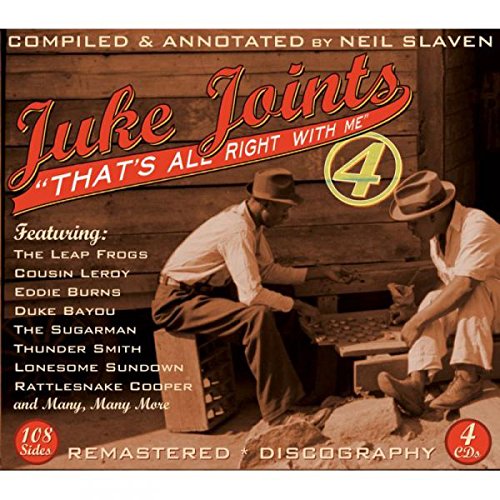 "CD cover with sepia-toned image of two men sitting by wooden wall."