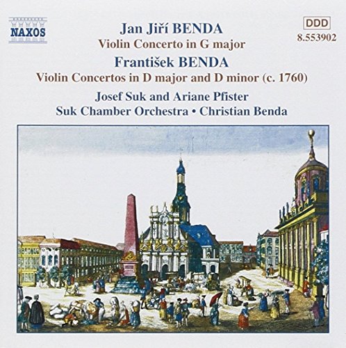 CD cover for Jan Jiří Benda violin concertos with a historical cityscape.