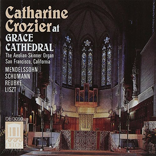 "CD cover featuring the interior of a cathedral with stained glass windows."