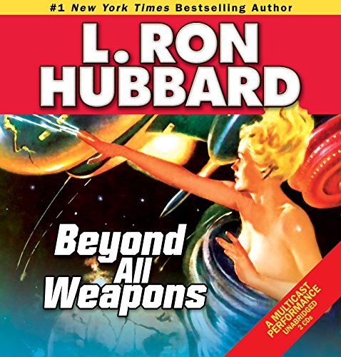 CD cover for “Beyond All Weapons” science fiction stories, featuring a blonde woman.