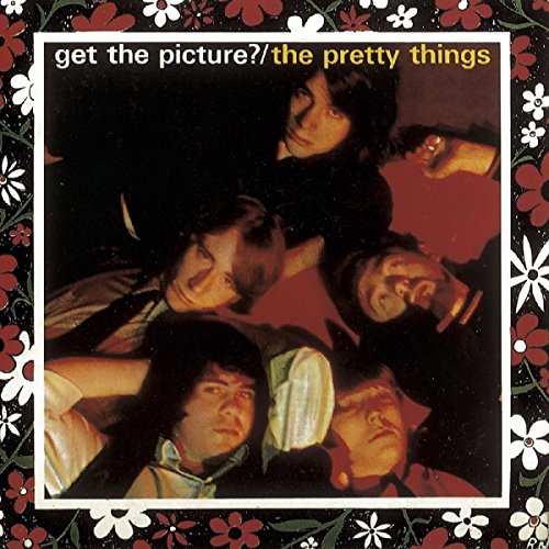 The Pretty Things album cover shows five band members lying together against a floral border.