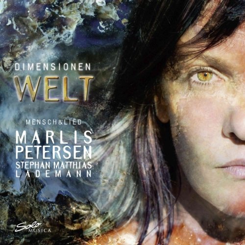 "CD cover with a woman's face and abstract background."