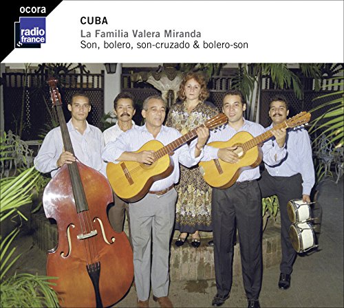 Cuban musical group La Familia Valera Miranda playing stringed instruments.