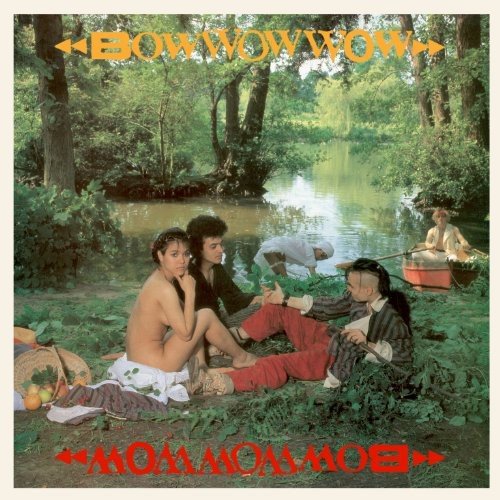 "Album cover with people by a river, titled 'Bow Wow Wow' in orange text."