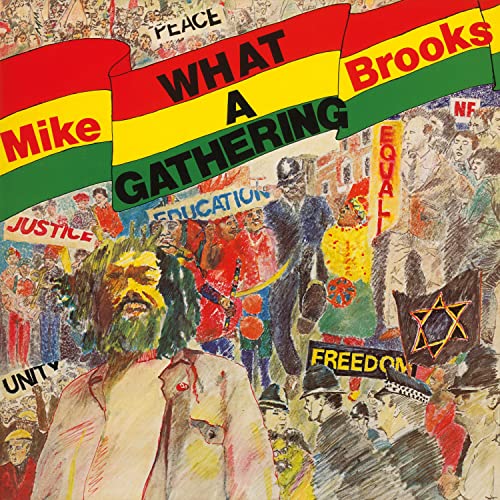 Album cover for Mike Brooks’ “What A Gathering” with diverse figures.