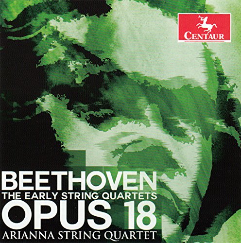 A CD cover with green abstract design, white text, and a red Centaur logo.