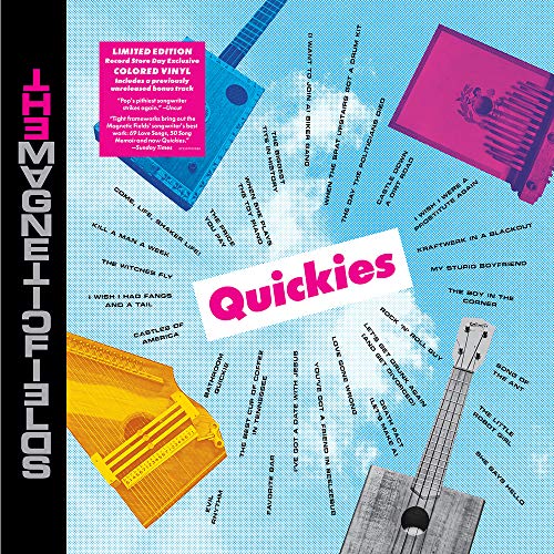 Album cover for “Quickies” by Magnetic Fields, colorful abstract design.