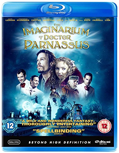 Blu-ray cover for "The Imaginarium of Doctor Parnassus" with cast portraits.