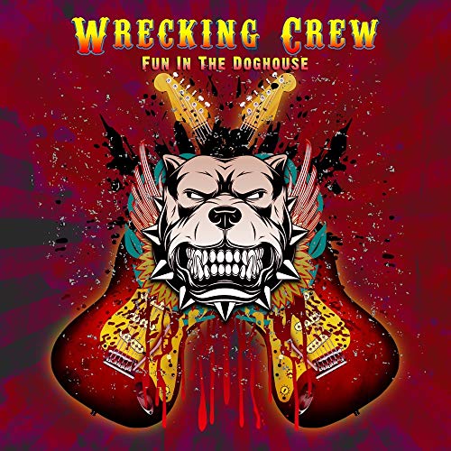 CD cover: bulldog head with guitar shapes and paint splatters.