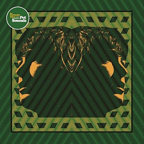 A green vinyl album cover with abstract, wavy patterns and a circular logo.
