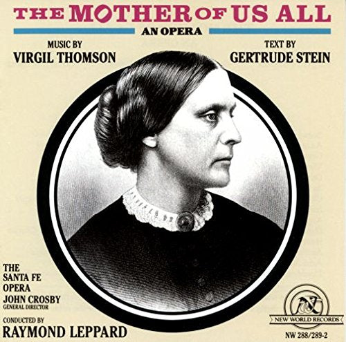 "Album cover with black and white portrait of a woman in a circular frame."